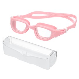 PATIKIL Swim Goggles Unisex, Pool Swimming Goggles Sun Rays Resistance No Leaking with Storage Box for Teenagers, Pink