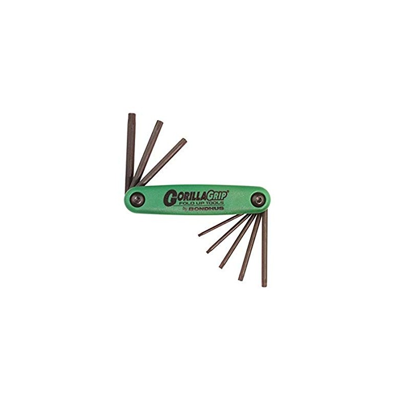 Bondhus 12632 GorillaGrip, Set of 8 Star Fold-up Keys, sizes
