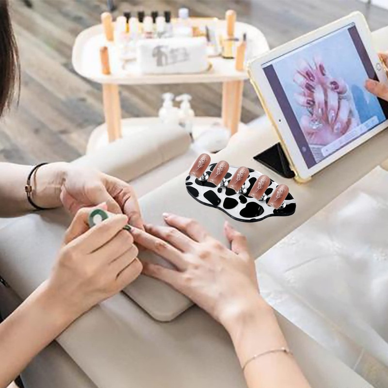 ZOQINI 2Set Acrylic Nail Stands with 42pcs Reusable Putty Metal