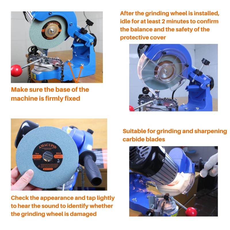 AmaCupid Chainsaw Sharpener Grinding Wheel, Green Silicon Carbide Abrasive. For