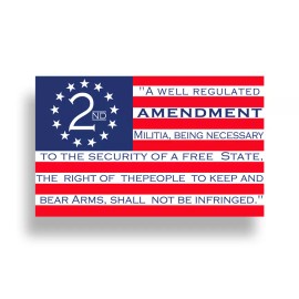 Real Sticky 2nd Amendment Sticker USA American Cup Car Window Bumper Gun Flag Vehicle Decal