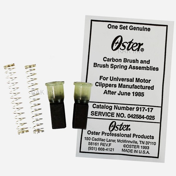 Oster Carbon Brush and Brush Spring Assemblies (for Universal motor Clippers manufactured After June 1985) PACK OF 1