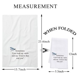 BDPWSS Dragonfly Memorial Gift Loss of Loved One Gift Sometimes I Just Look Up Smile and Say I Know That was You Dish Towel (Sometimes Look up TW)