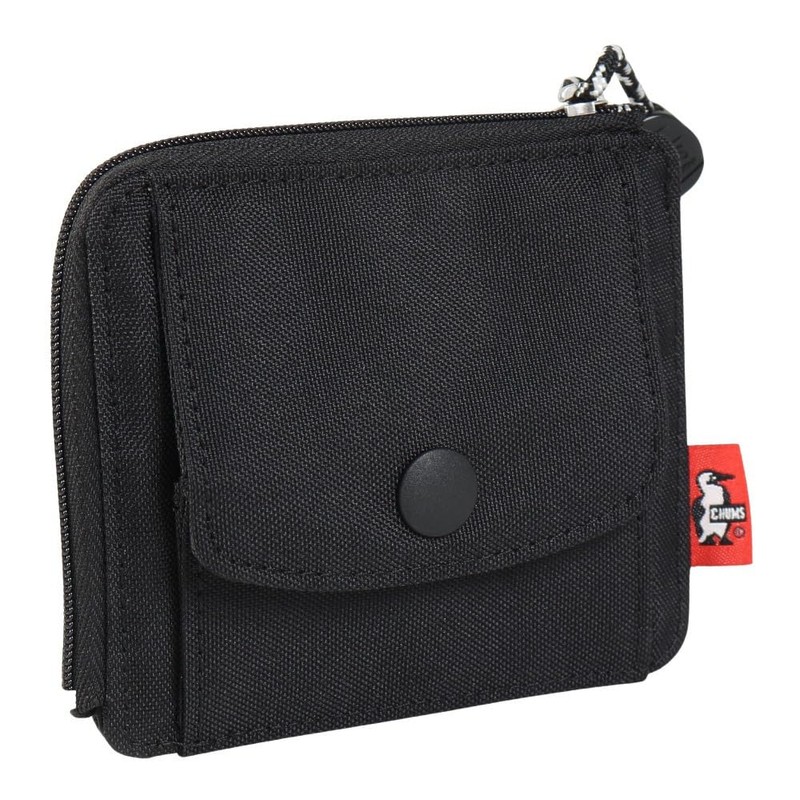 Chums Men's Wallet Recycle L-Shaped Zip Wallet Black