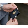 EXENTRI Multiwallet Leather Tri-Fold Wallet - RFID Protection with Stainless