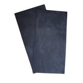 Hide & Drink, Rustic Leather Rectangles (6 x 12 in.) 2 Piece Set for Crafts/Tooling/Hobby Workshop, Heavy Weight (1.6-1.8mm) :: Charcoal Black