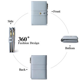 GAEKEAO Small Purse for Women RFID Blocking Leather Bifold Ladies Purse Credit Card Holder Card Case Purse with ID Window