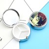 Metal Pill Box, 3 Compartment Pill Case, Round Small Pill