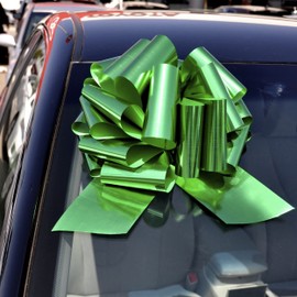 CarBowz Instant Bow Value Pack Large Car Bow with Suction Cup Big Gift Bow Pack of 12 Christmas and Birthday Present Holiday Decor Bows Green