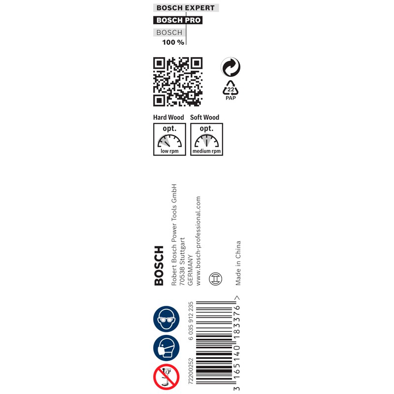 Bosch 1x PRO Wood Auger Bit (for Softwood, Hardwood, Ø