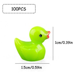 Thyonta 100 PCS Diy Handmade Accessories Resin Parts Micro Landscape Ornament Miniature Glow-in-the-Dark Colorful Ducklings Animal Moss Aquascape Beach Garden Decoration Pool Side