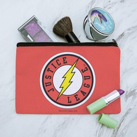Justice League The Flash Athletic Logo Makeup Cosmetic Bag Organizer Pouch