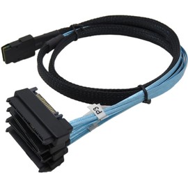 CableDeconn Mini SAS 36 SFF-8087 to (4) SFF-8482 Connectors with SATA Power 0.5m
