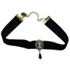 Caprilite Vintage Gothic Black Velvet Choker Gatsby Necklace Lady Cameo