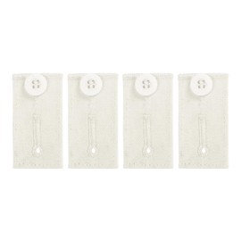 uxcell 4Pcs Button Extenders for Pants, Adjustable Jeans Waist Extenders for Women Men Pant Trousers Jeans (White, 2.6x1.4inch)