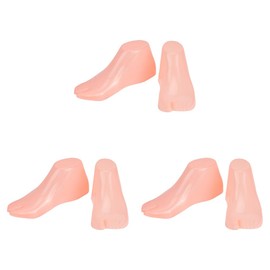 SUPERFINDINGS 3 Pairs Plastic Foot Model Tools Stretcher Sandal Support Shaper Light Salmon Shoes Display Female Mannequin Foot Display Jewerly Sandal Shoe Sock Display Art Sketch with Nail