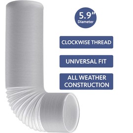 Air Conditioner Hose, Portable Exhaust Vent Hose with 5.9 Inch Diameter - Clockwise, with Length up to 80"
