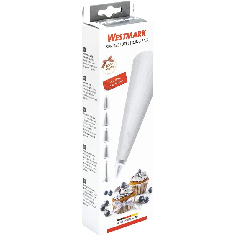 Westmark Spritzbeutel-Set/Dressiersack, Mit Adapter und 5 Tüllen, 7-tlg., Länge: 28
