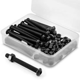 (30 Sets) M5 x 50mm Bolts and Nuts Set Half Head Hex Socket Screws 10.9 Grade Alloy Steel Full Thread