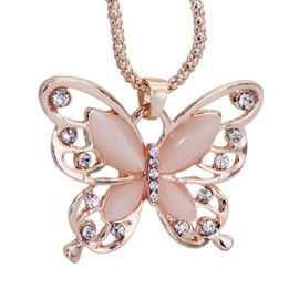 Comelyjewel Necklace Hollow Crystal Butterfly Pendant Necklace Jewelry for Women mom Birthday Gifts Durable and Useful
