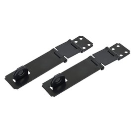 QCAA Double Hinge HASP and Fixed Staple, 4-1/2", Steel, Black, 2 Pack, Made in Taiwan