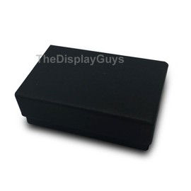 The Display Guys – Cardboard Jewelry Boxes With Cotton – 100 Pack – Matte Black – #21 (2 5/8" x 1 5/8" x 1")