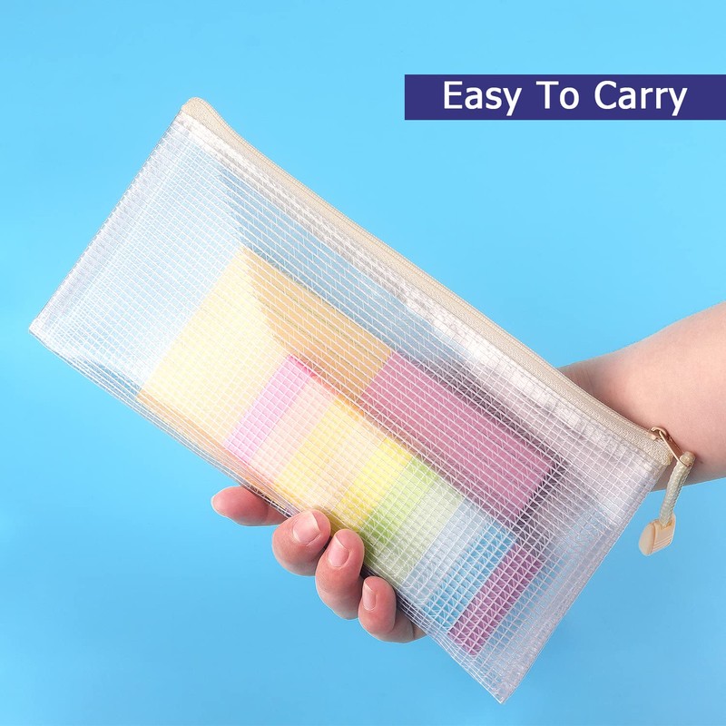Tamaki 10 Pack Small Mesh Zipper Pouch Bags A6 Size