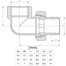 1/2" inch Threaded Pipe Joint Union Elbow Fittings Female x Male Brass