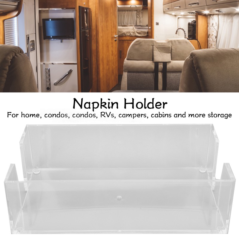 Acrylic Napkin Holder Transparent Uncapped Bathroom Napkin Holder for 23x14x6cm