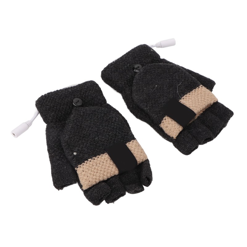 USB Heated Gloves Full and Half Fingers Washable Knitting Electric