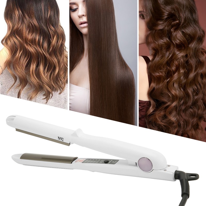 Hair Straightener Electronic Ceramic Fast Heating Curling Straightening Iron 100‑240V