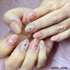 Pink Mother of Pearl Marble Nail Tips - Long Oval
