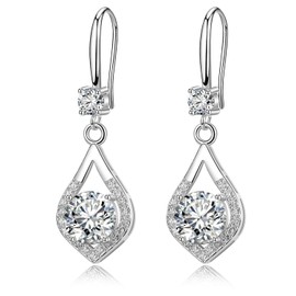 Love Heart Crystal Dangle Earrings for Women Girl Mum Mothers Day Gifts for Her Birthday Jewellery