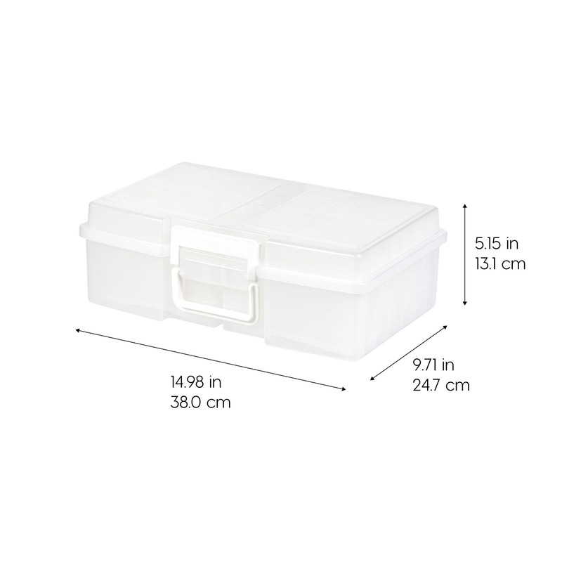IRIS USA 4" x 6" Photo Storage Box Craft Keeper,