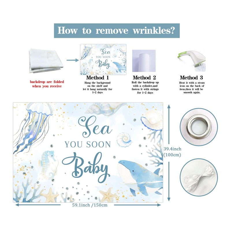 Sea You Soon Baby Shower Backdrop Under The Sea Welcome