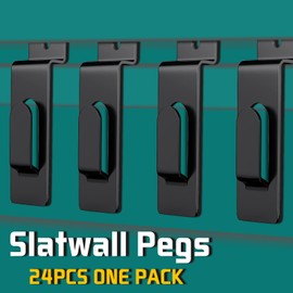24 Pack Slatwall Utility Notch Hooks, Slatwall Picture Hook Slat Wall Metal Display Hanger Slat Wall Accessories for Photo Frame Slat Panel Arts Center