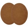 -2 Sew-on Large Natural Suede Leather Elbow Patches Size 4.75