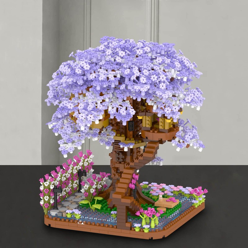 Vziimo Cherry Blossom Bonsai Tree Building Set, Flowers Tree House
