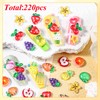 3D Cartoon Fruit Nail Art Charms, 15 Grids Mixed Assorted