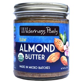 Wilderness Poets, Almond Butter - Organic Raw Nut Butter (8 Ounce) - Vegan, Gluten Free, Non GMO, No Salt, No Sugar
