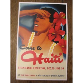 Pan American Air Lines HAITI  11" x 17" Collector's Travel Poster