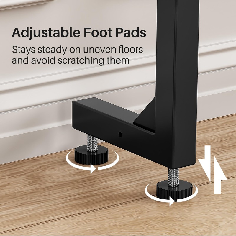 Kitstorack 2-Pack Black Narrow Console Table Behind Couch, Adjustable Height