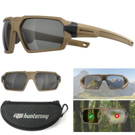 HUNTERSKY HTS Q37 anti fog polarized Tactical hunting Shooting sunglasses Military Grade Ballistic Impact Protection eye pro, Golf Motorcycle riding running driving Gun Range outdoors