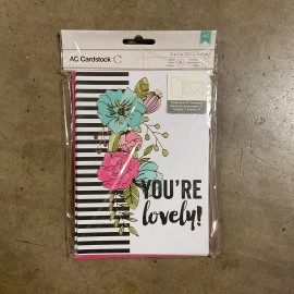 American Crafts Valentine's Cards 5”x7”, You're Lovely 8 Cards & Envelopes - 3pk