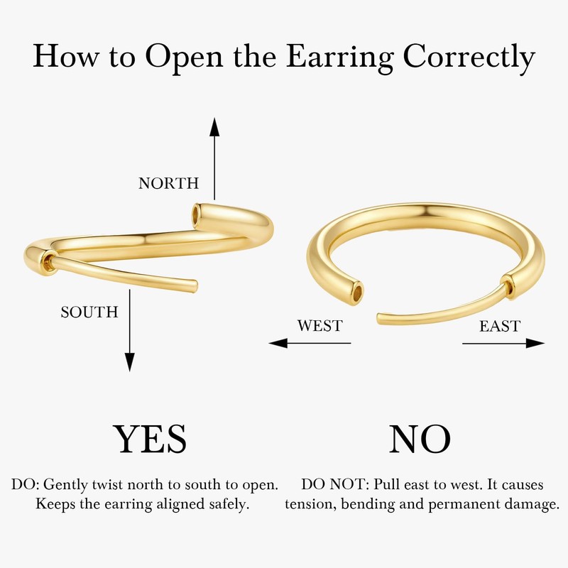 Selroper thin gold hoop earrings 1.5mm 12 sizes (50mm)