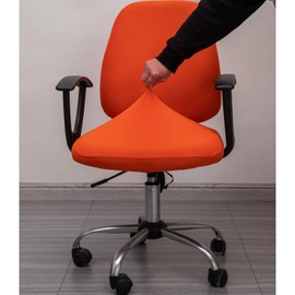 Melaluxe Computer Office Chair Covers, Protective & Stretchable Universal Chair Cover, Stretch Rotating Chair Slipcover (Orange)