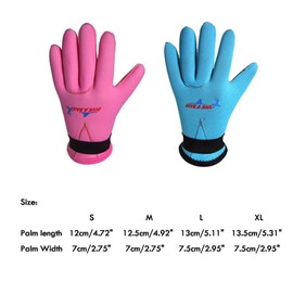 EXCEREY Kids Neoprene Skid-Proof Wetsuit Diving Gloves 3MM Surf Snorkeling Gloves(Blue, M)