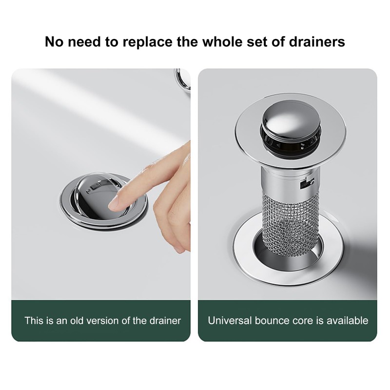 Stainless Steel Sink Strainer with Basket, Sink Plug Strainer, Sink