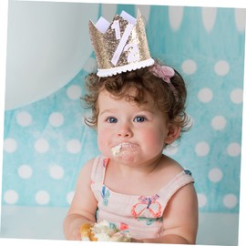 ABOOFAN Birthday Crown Hat Adorable Half Birthday Party Headwear for Comfortable Cloth Material Shower Photo Prop Fits Head