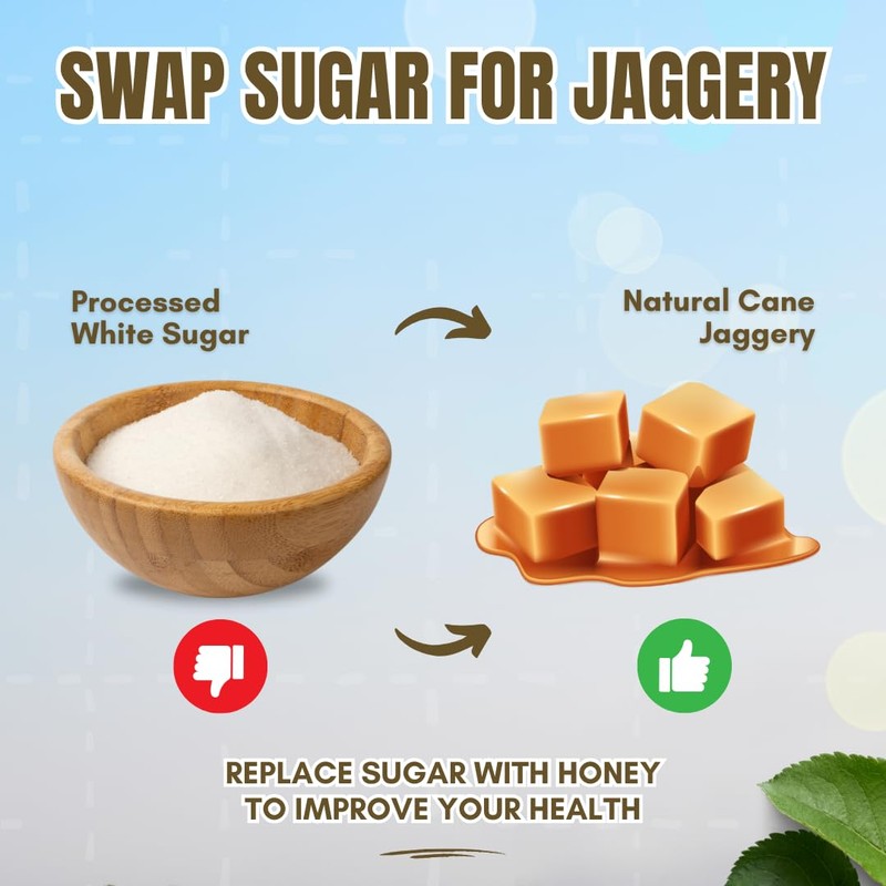 Danodia Foods Organic Brown Jaggery Cubes/Blocks 0.9 Pounds, Natural Sugarcane